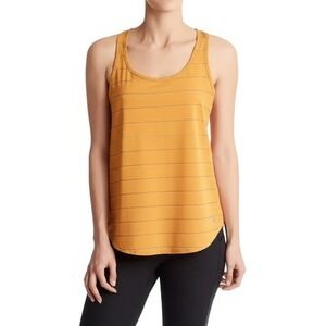 Champion Orange Striped Tank Top M Crisscross Ruffle Back Athletic Workout Shirt